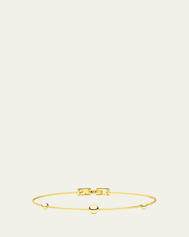 18K Yellow Gold Unity Single Bangle Bracelet with Three Spheres